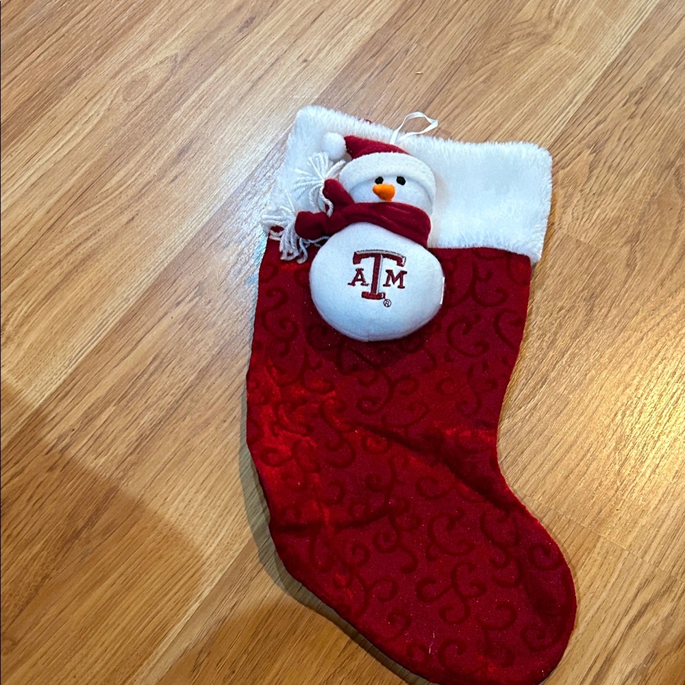 Holiday Christmas Stocking with Snowman - Texas A&M Aggies